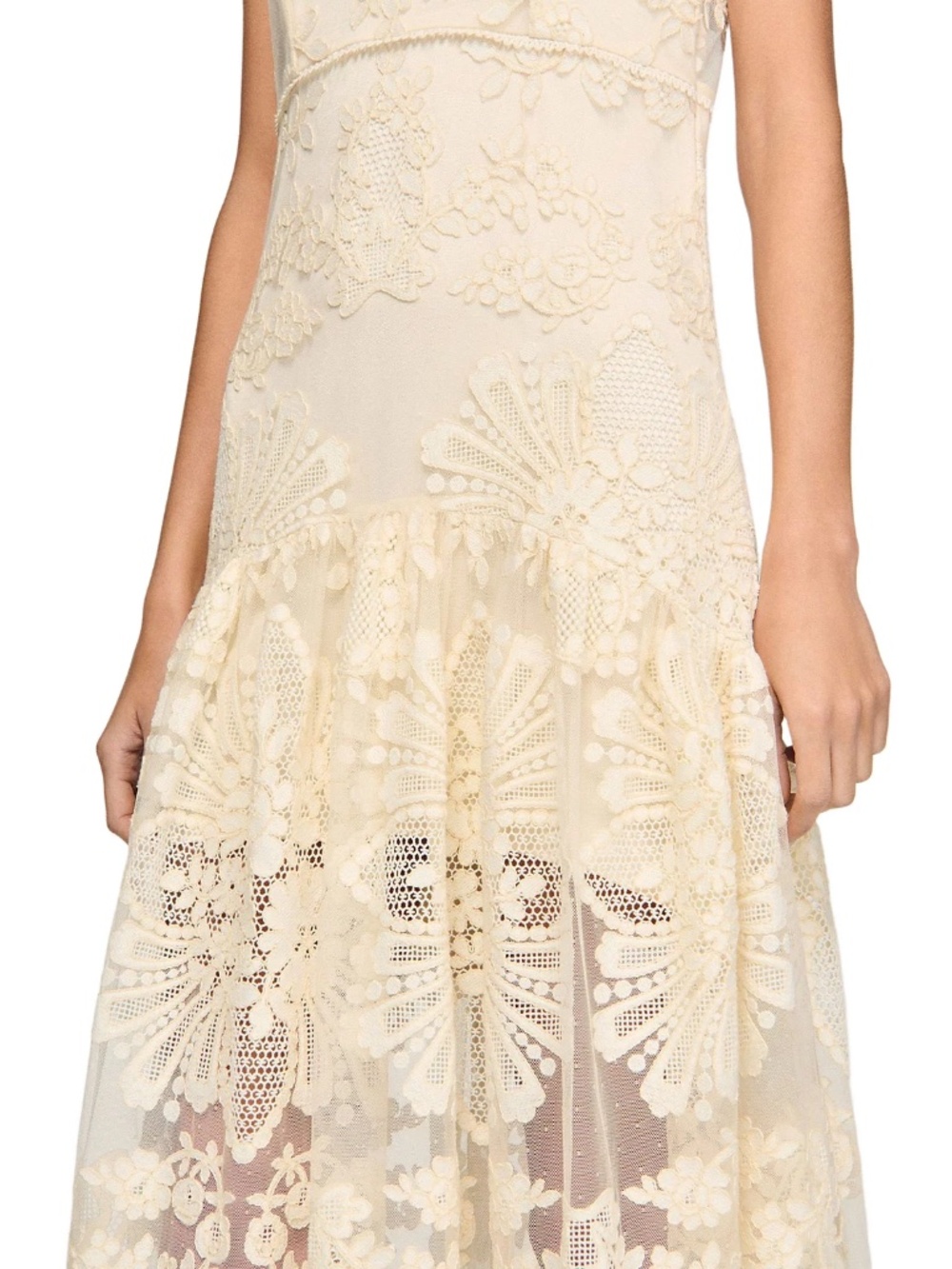 Lavandine Floral Cotton Guipure Maxi Dress - Picture 2 of 6